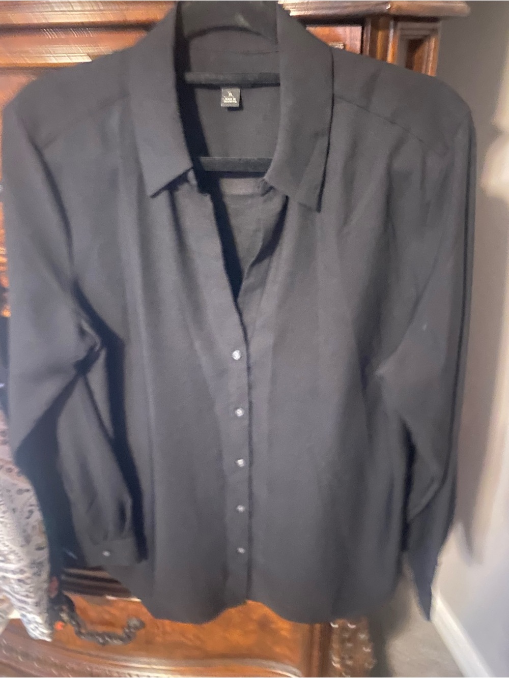 Ann Taylor black Button Down essential Blouse